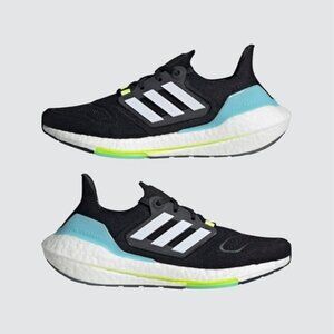 adidas Ultraboost 22 Shoes Women's, Size 9 Core Black/Cloud White/Solar Yellow